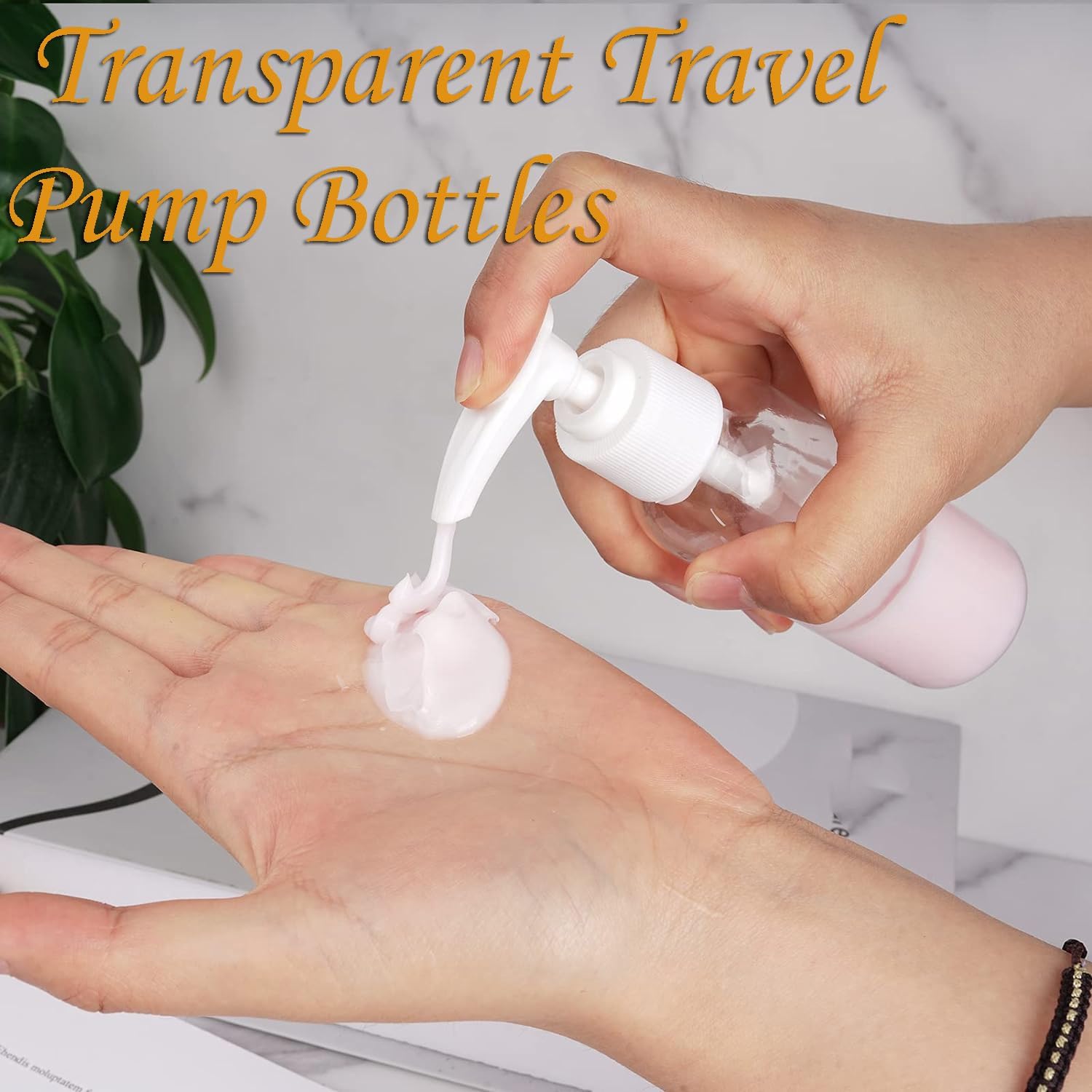 AKOAK 1 Pack Clear Travel Bottle, 3.4 oz /100 ml Empty Plastic Pump Bottle Lotion Dispenser Bottle, Portable Refillable Soap Shampoo Lotion Container for Family Trips Camping Outdoors image 5