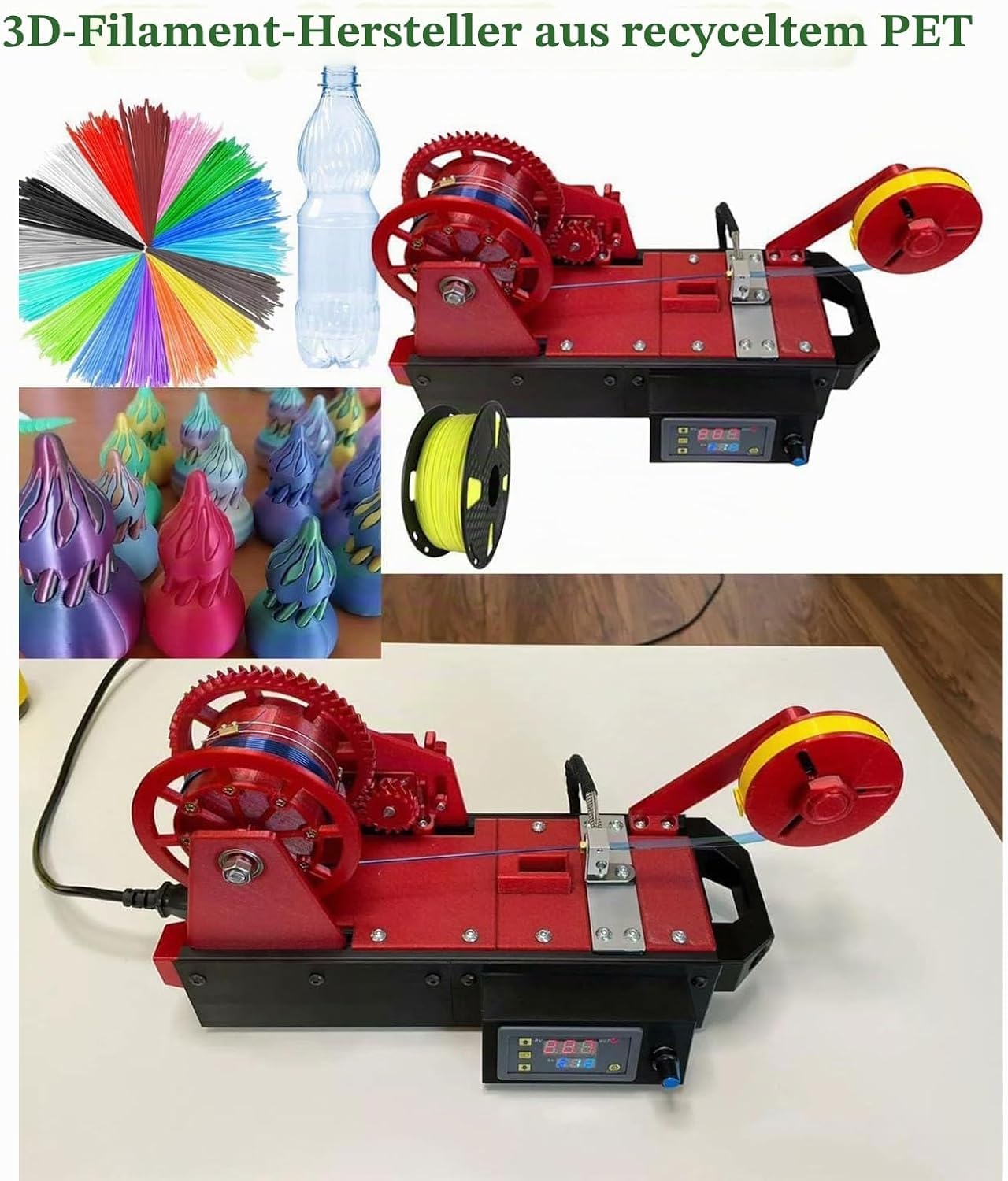 Stampante 3d, Estrusore Di Filamento, Macchina Per La Produzione Di Filamento Da Tavolo, Controllo Digitale Della Temperatura, Possibilità Di Riciclo Per Famiglie E Appassionati Del Fai-da-te.