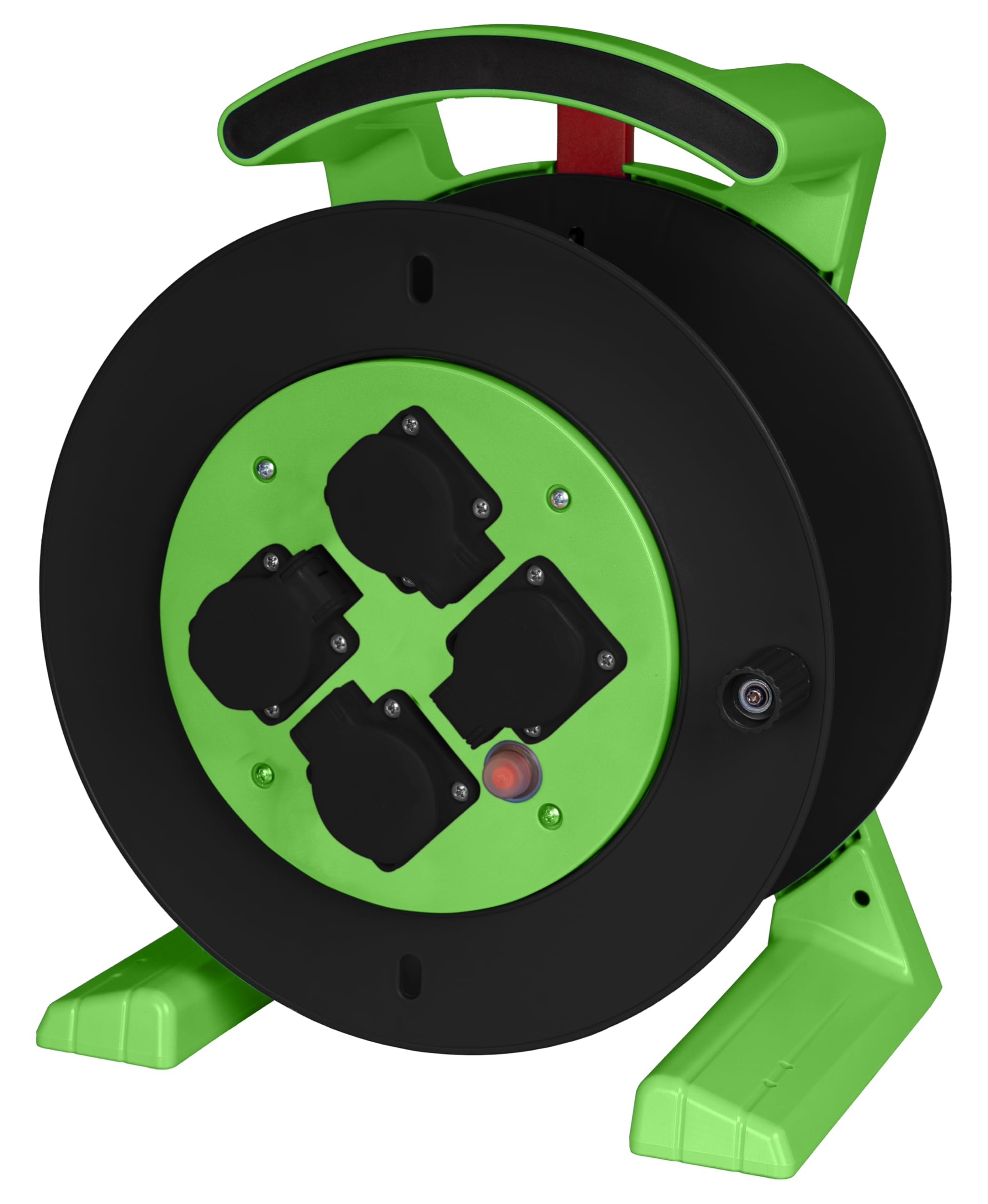 Jumbo - Carrete de cable, 2.0, 40 m, H07BQF, 3G2.5 mm², verde, 4 tomas con contacto de protección