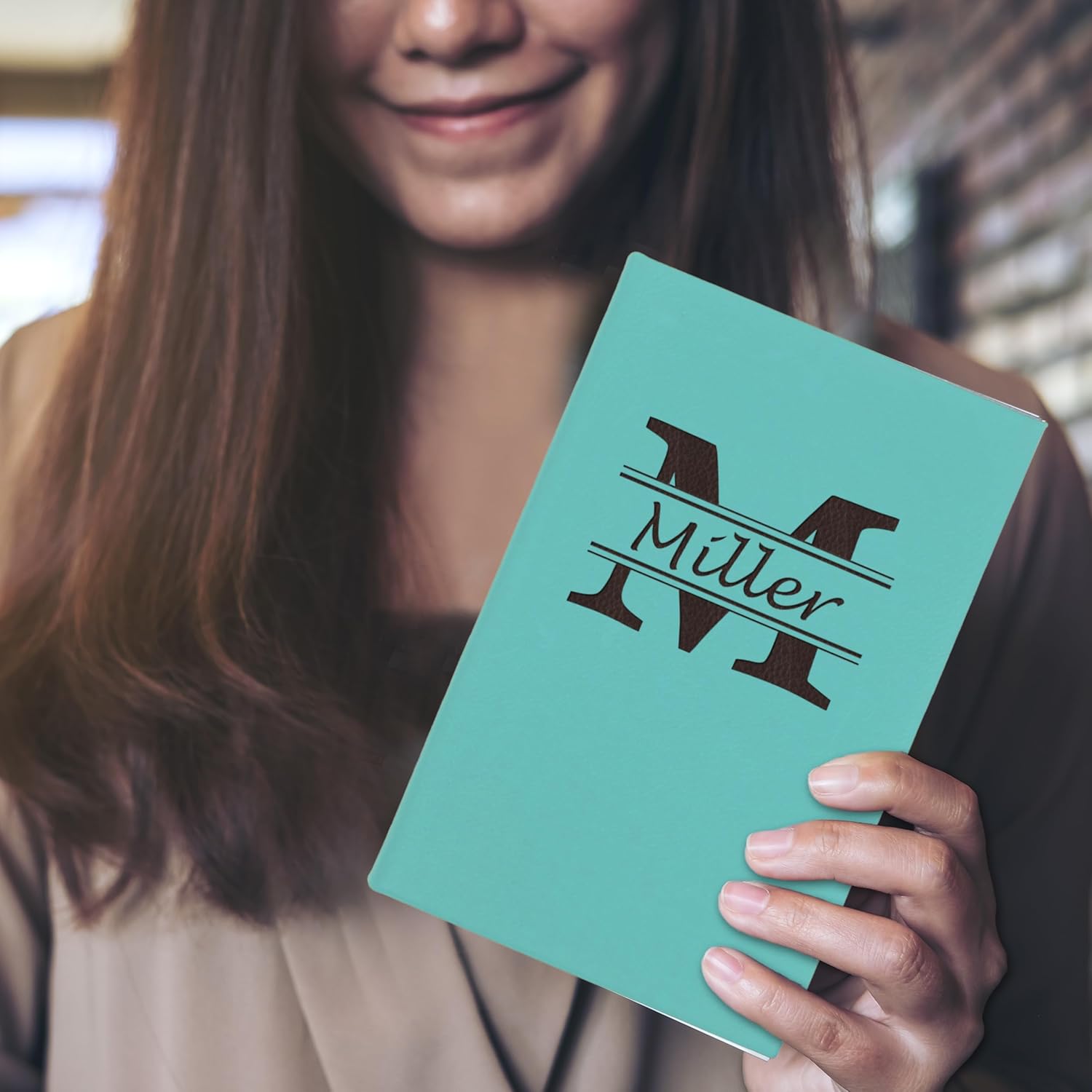 My Personal Memories Custom Engraved Thoughts Journal Notebook for Women, Men, Writers, Teachers, Students, Girls, Boys - Personalized and Monogrammed (Teal)