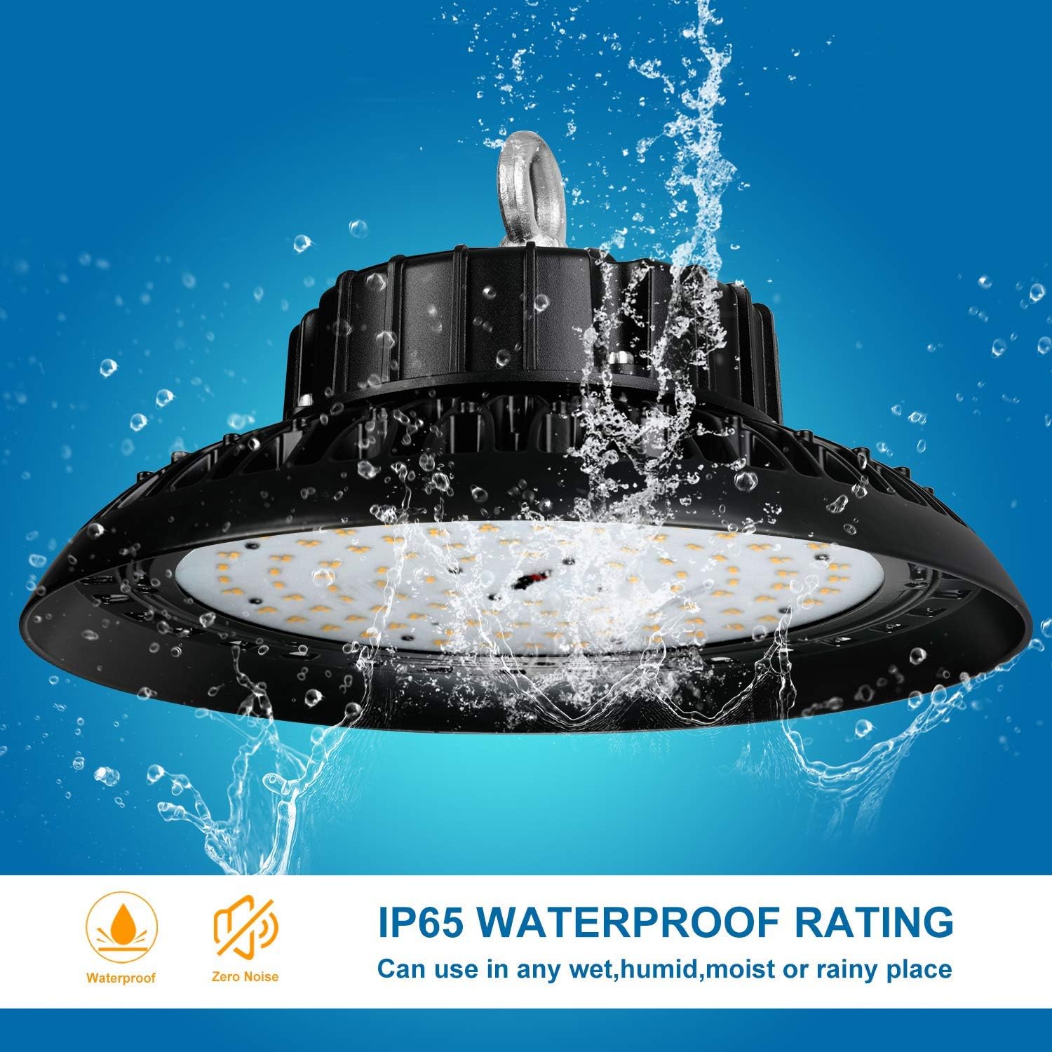 Black Friday Clearance 150W 19500lm 1-10V Dimmable 5000K ETL, DLC UFO LED High Bay Light,[250W/400W MH/HPS Equiv] for Commercial Warehouse/Outdoor Area Light