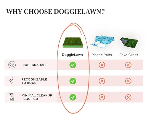 Miniatura 4 de DoggieLawn Almohadillas para orinar de césped natural para cachorros caja de arena perfecta para interiores sin ensuciar fácil de usar para mascotas
