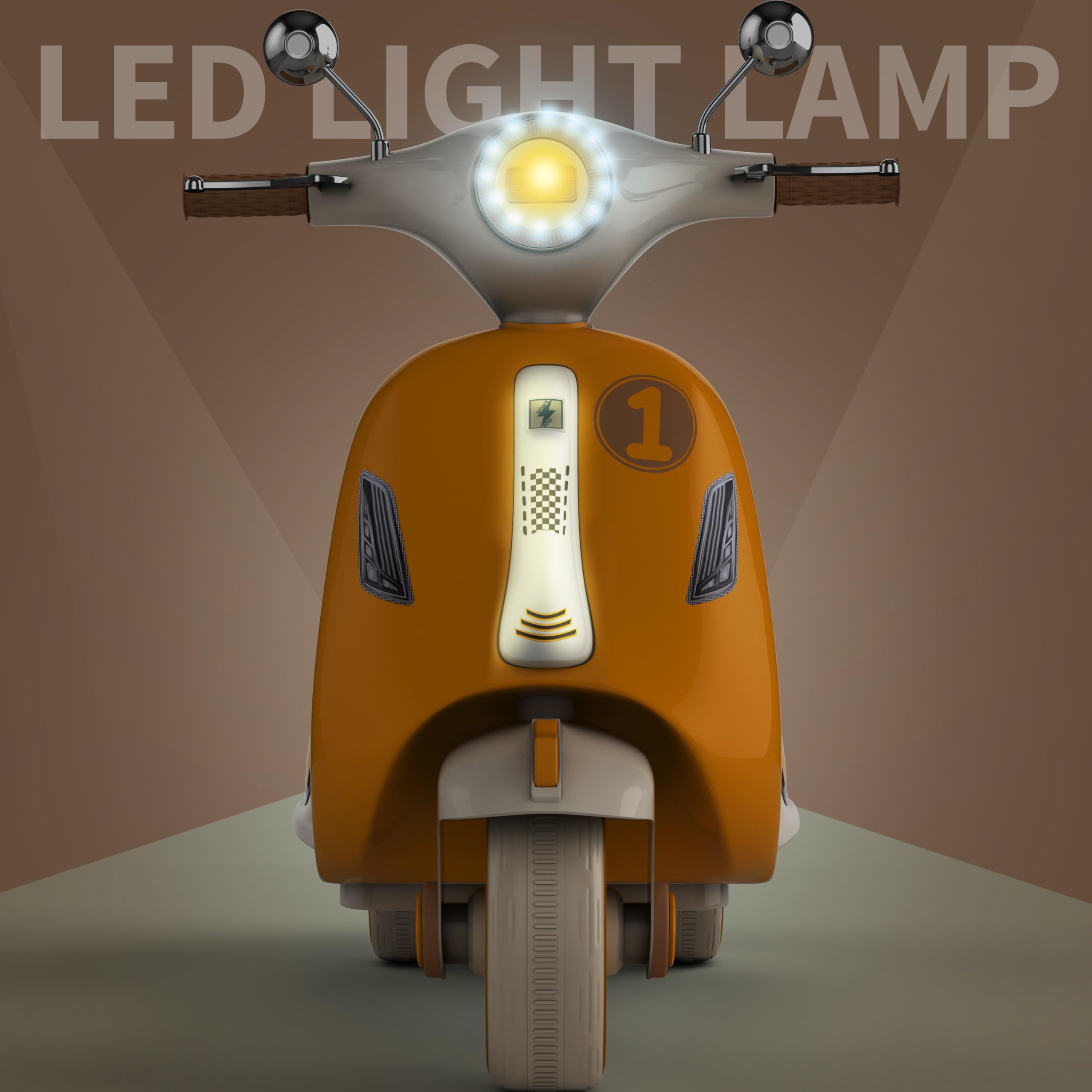 kidsROAR Electric Bike for Kids, Battery Operated Vintage Scooter for Girls and Boys with Music Wide Seat, Safe Bike for Kid, Ages 2-6 Years, Stylish & Fun Design SR-6188 (Yellow) - Image 2 thumbnail