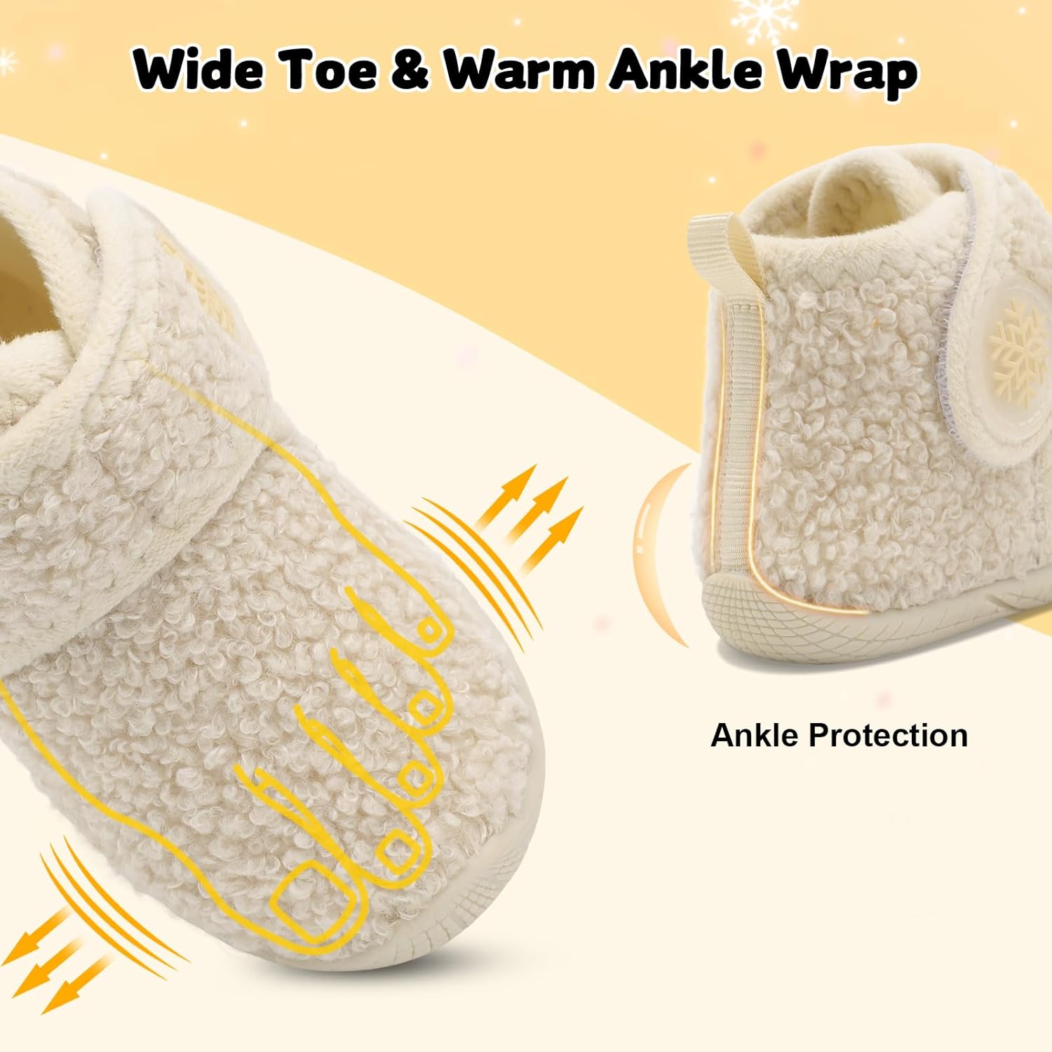JOINFREE Toddler Slippers Boys Girls House Fleece Booties Baby Warm Winter Boots Kids Bedroom Indoor Shoes Cozy Outdoor Walking Shoes - Image 5