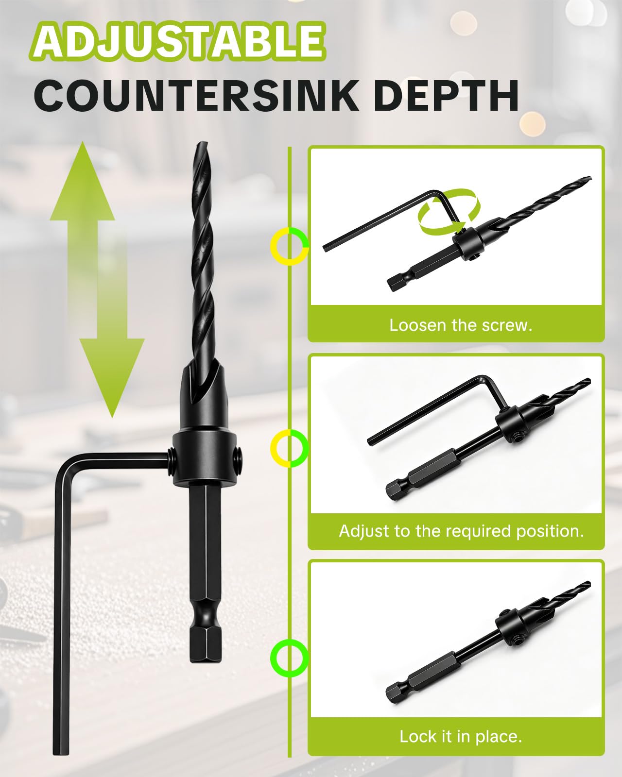 SEESE Countersink Drill Bit Set - 15 Piece -6