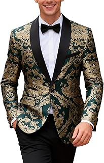 Men's Suit 2 Piece Floral Paisley Regular Fit Tuxedo Suits for Men Dinne...