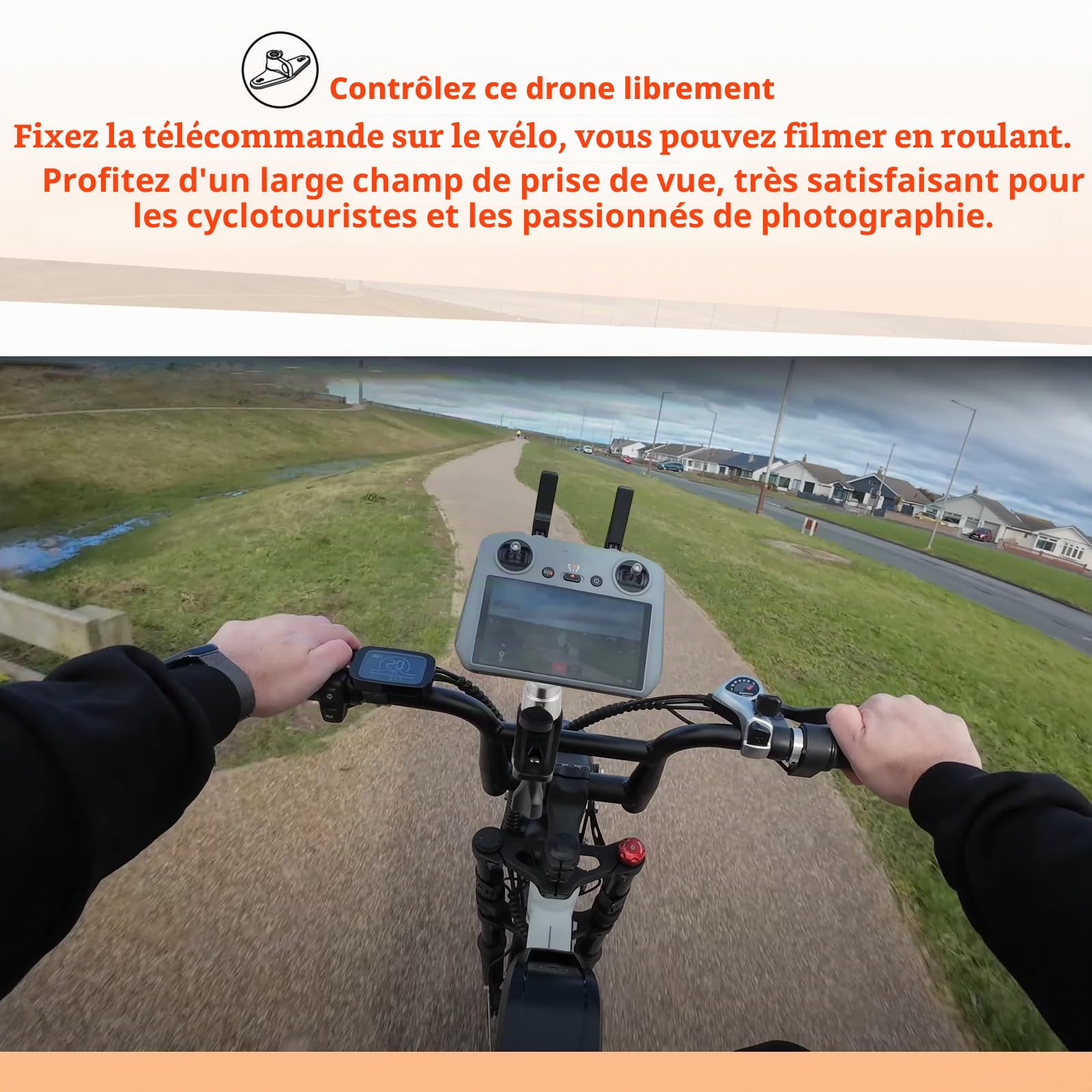 pour Rc Rc2 Support de Montage de Vélo pour Mini 3/Mini 3 Pro Support de Vélo pour Contrôleur pour DJI Air 3/Mini 4 Pro Télécommande