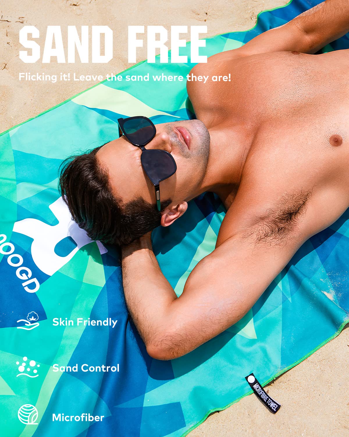 Serviette De Plage XXL 160x80cm En Microfibre - Séchage Rapide, Anti-Sable, Portable - Pour Piscine, Voyage, Camping - 5