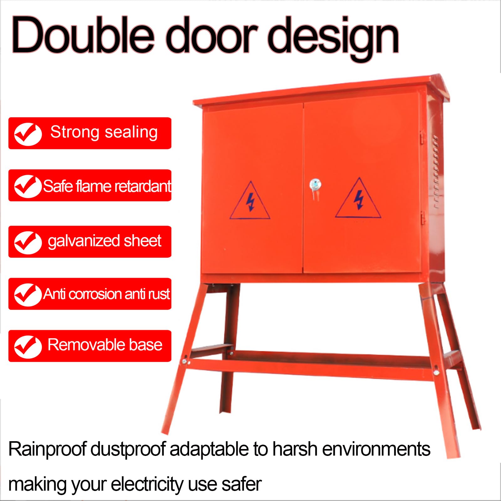 Acero Laminado En FríO Armario De DistribucióN Exterior con Interruptor Caja De DistribucióN Impermeable Caja EléCtrica para Interior Y Exterior Varios TamañOs,03,80 * 60 * 20cm