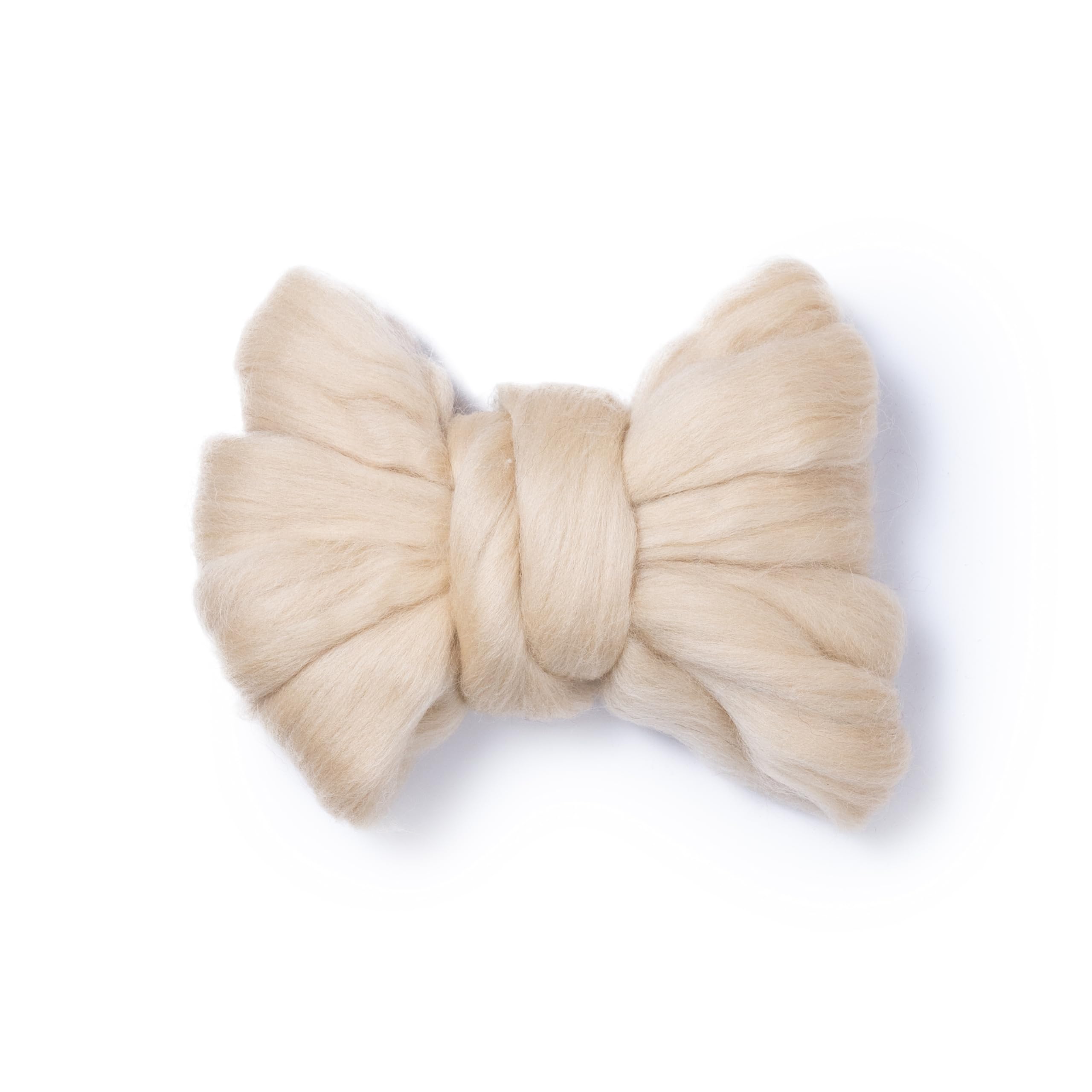 Pure Wool roving, 2 OZ. Best Wool for Needle Felting and Wet Felting, handcrafts and DIY Spinning Projects, Wool Felting Supplies. Dyed Colors. (Cream Beige, 2 oz)