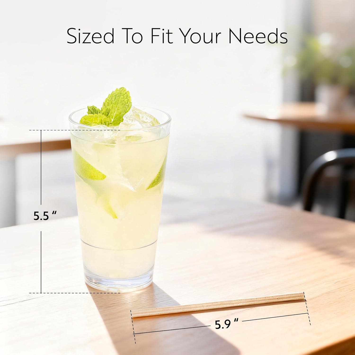 Restaurantware Straws 3600 Pack of 5.9" Agave Sustainable Drinking Straws Unwrapped Alternative To Plastic Plant-Based for Cocktails, Juices, Iced teas Beige