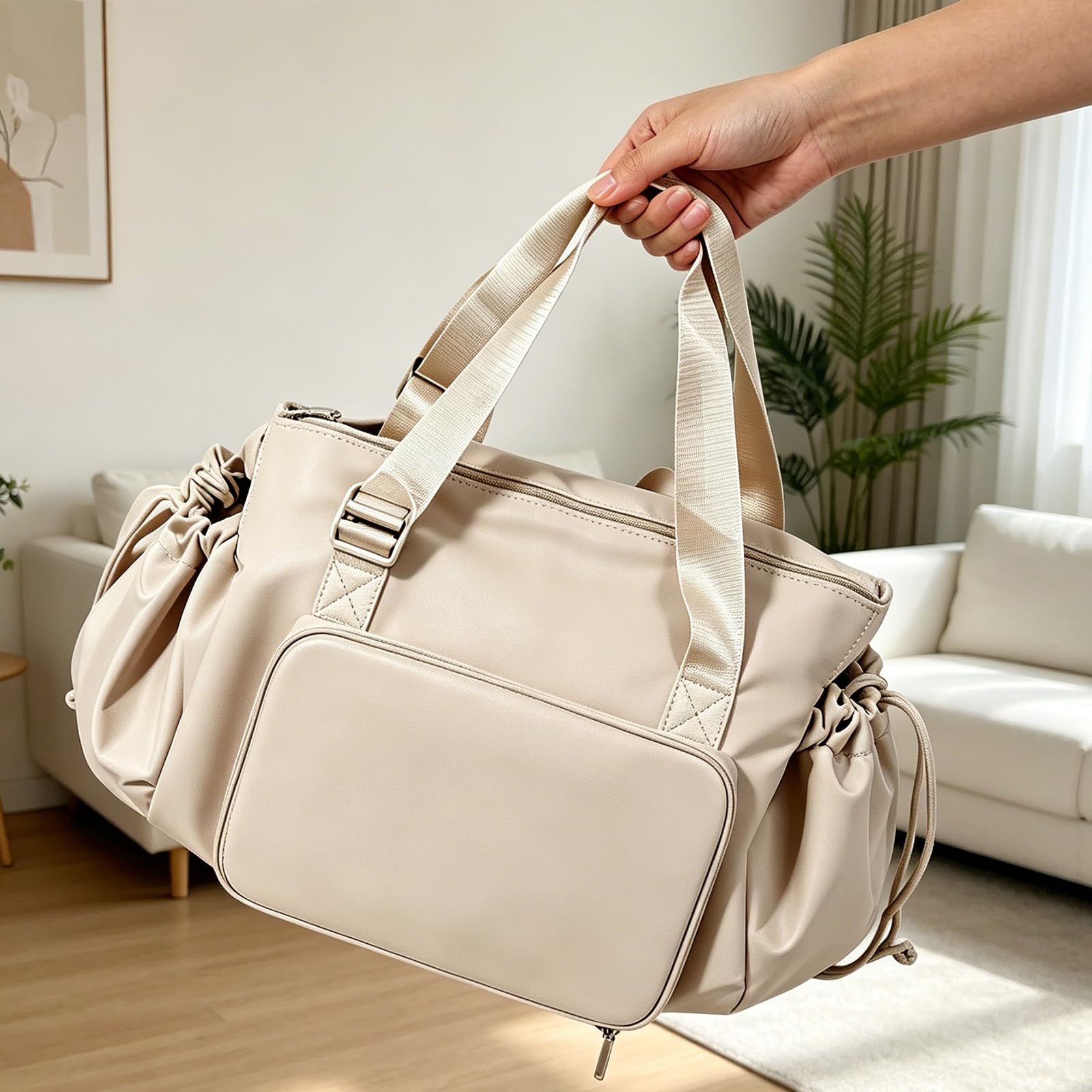 Sac de voyage multifonction fermeture éclair, grand sac maman bandoulière