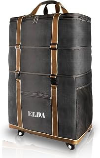 Expandable Foldable Luggage Suitcase Large Capacity Duffel Bag with Wheels Lightweight Collapsible Rolling Travel Suitcases for Men Women
