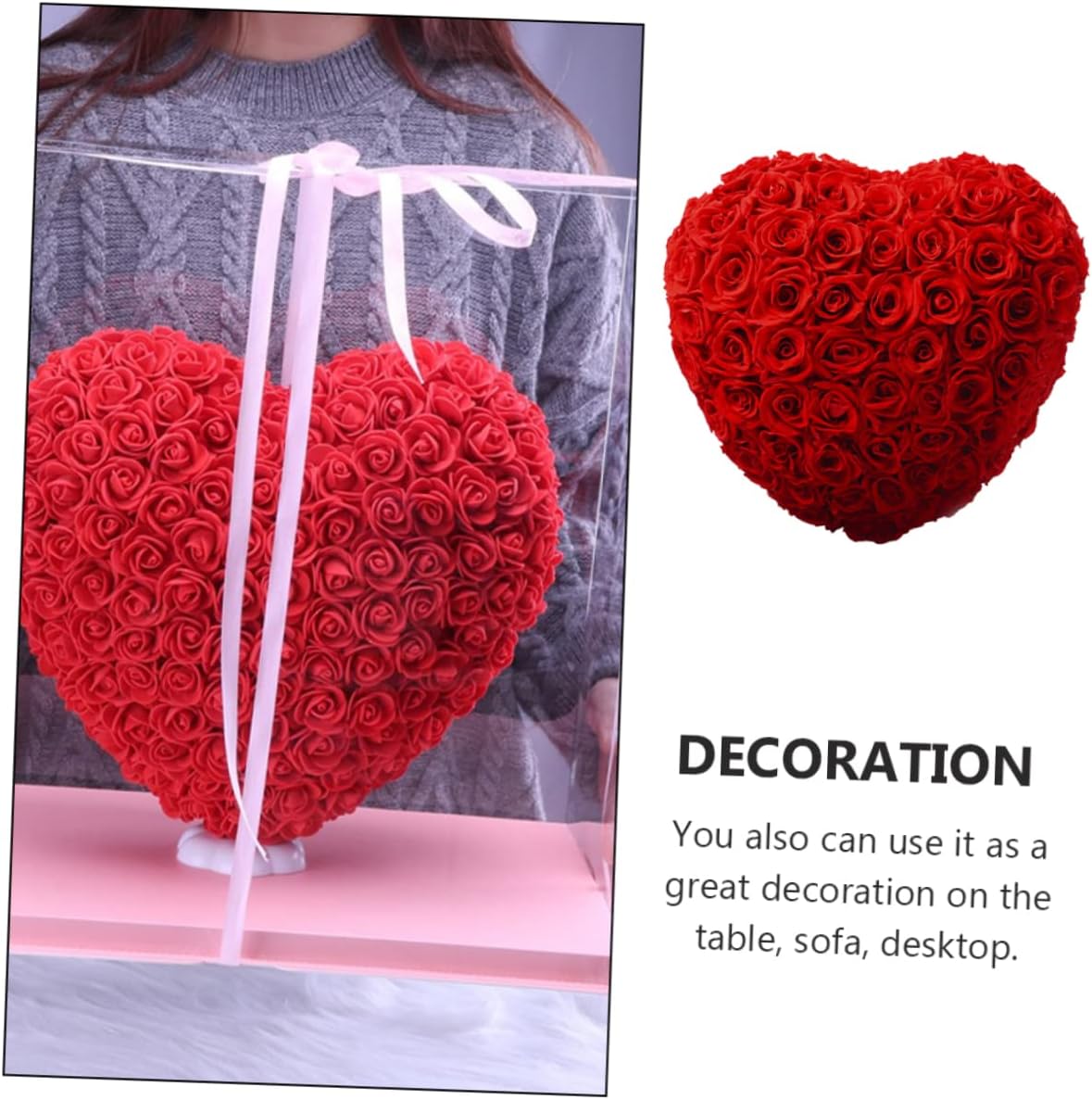 STOBAZA Heart Shaped Flower Box Unique Valentine's Day Box for Wedding Present