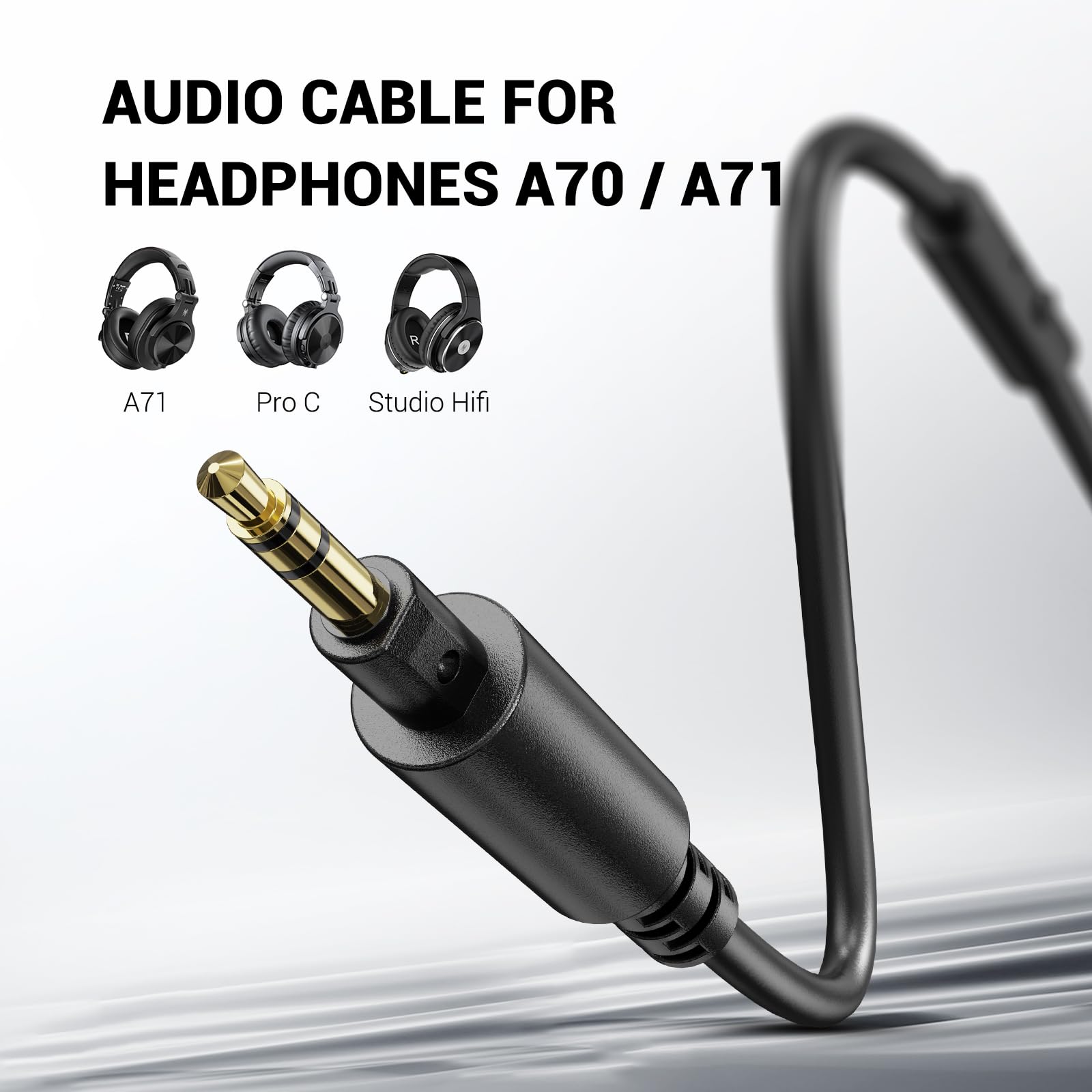 OneOdio Audio Cable for A71/HiFi/Pro C/Pro M Wired Headphones, Cable with Mic and On Off Button-3.5MM