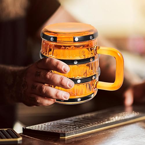 Miniatura 8 de Yardwe Taza de cerveza pirata jarra de vidrio portátil