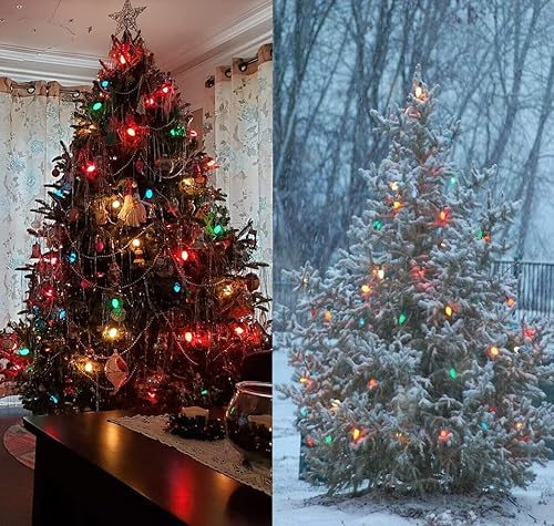 Miniatura 5 de Paquete de 25 bombillas LED C7 multicolor de repuesto de Navidad, bombillas C7 multicolor para cadena de luces de Navidad al aire libre, bombillas