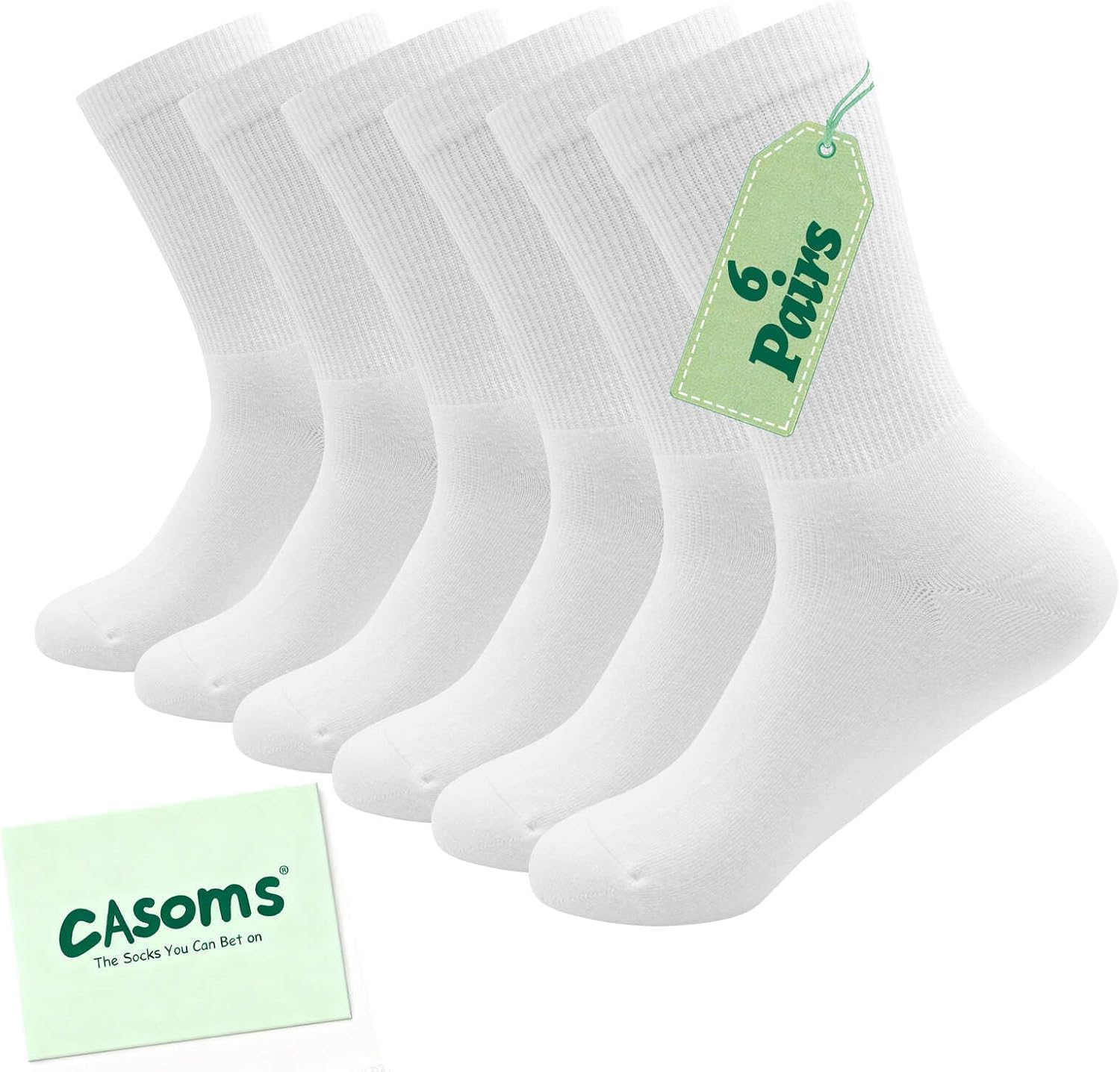 Colorful Solid Casual Womens Socks Crew Cotton White Black Navy Blue Pink Gifts for Women socks Size 7-9/9-11 6 Pairs