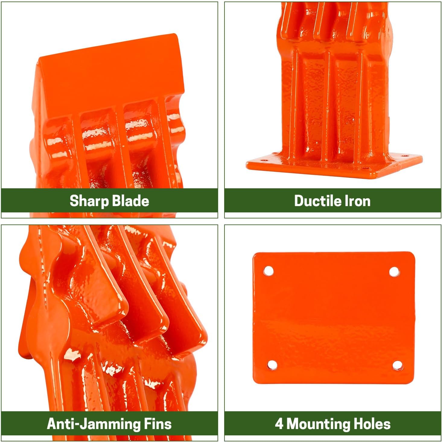 Kindling Splitter for Wood, Firewood Splitter, Wedge Head Manual Wood Kindling Splitter, Kindling Cracker for Wood Stove Fireplace and Fire Pit, Orange