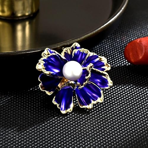 Miniatura 3 de Broches de peonía para mujer, chapado en oro, broche de perlas, broche de solapa con diamantes de imitación, joyería para mamá y esposa