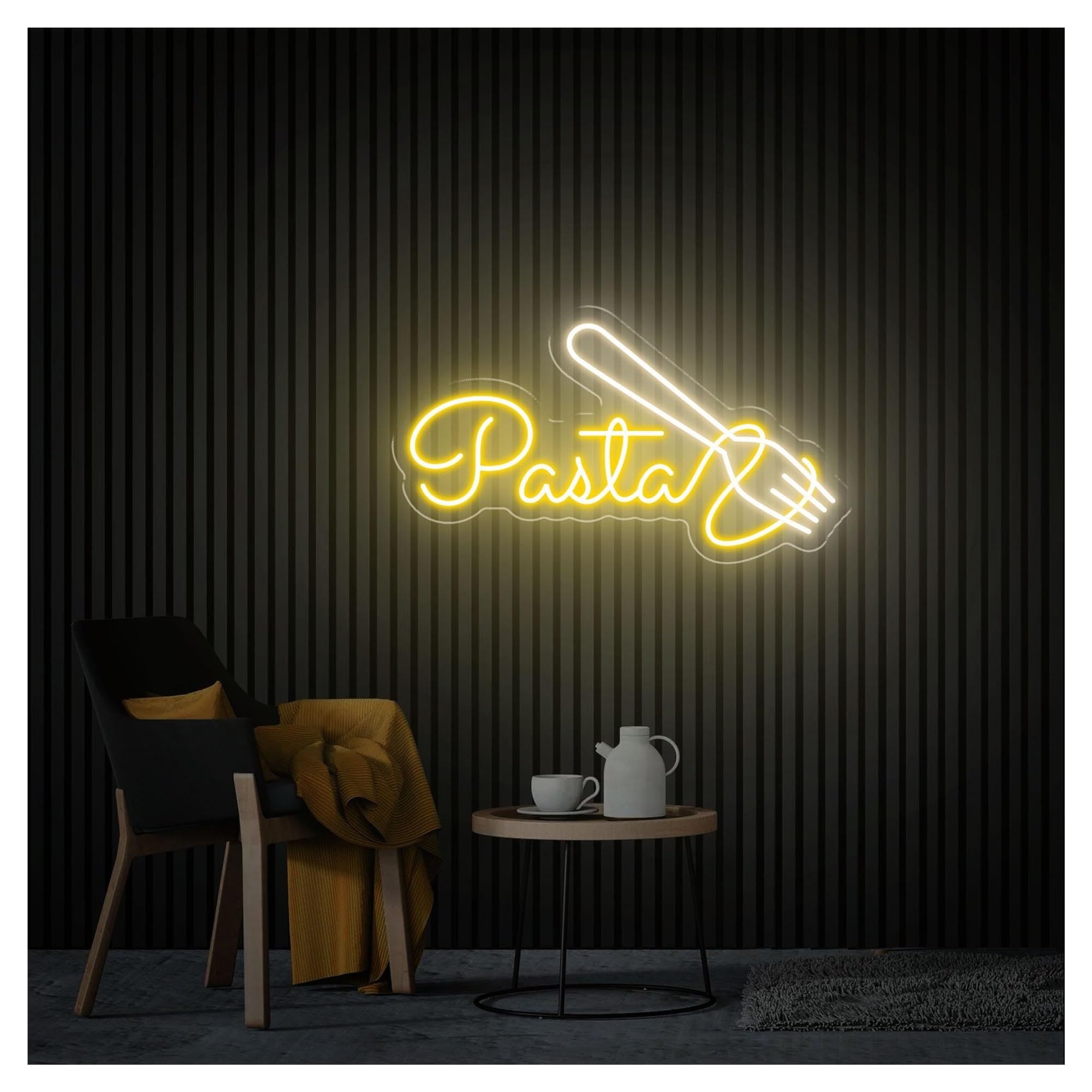 RONGCH Hanging Art Signs Pasta Neon Sign,Suitable for Italian Food Shop Kitchen Decor with Dimmable 28cmx50cm(D)