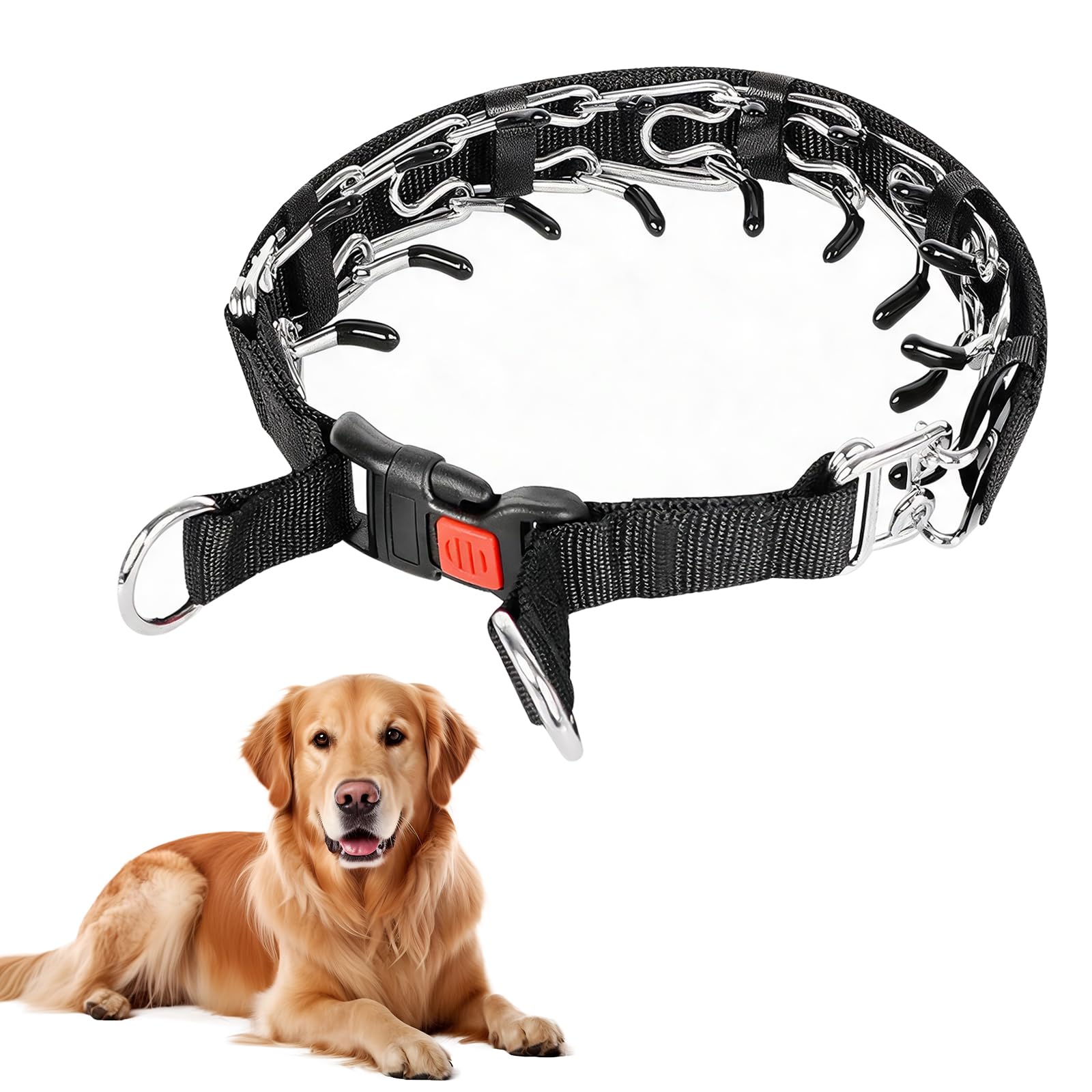 Metal Anti Bark Collar For Dog XXL,Choke Chain Training Collar for Dogs,Adjustable Anti Bark Collars for Pet Outdoor Training Stainless Steel Fork Collar (60CM)