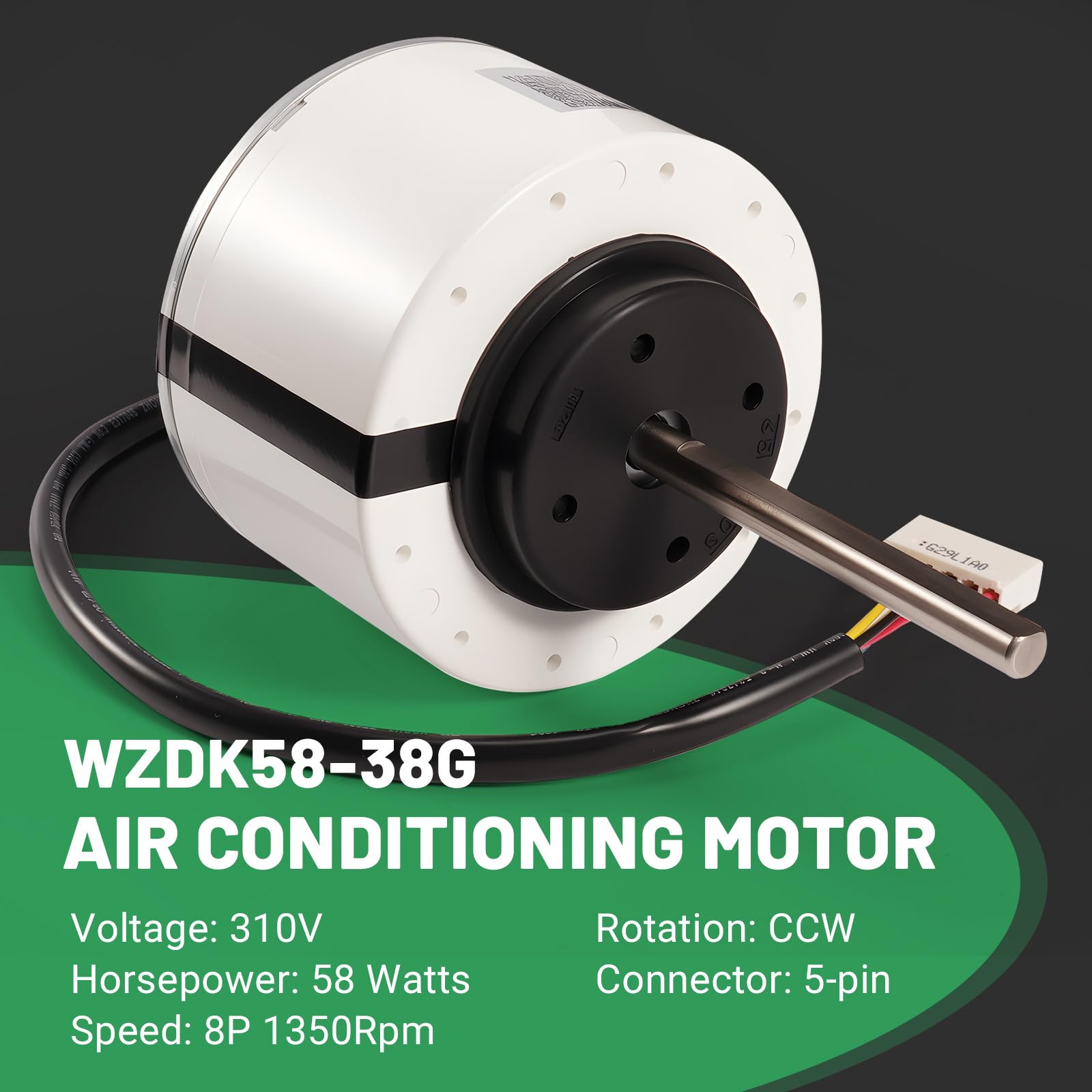 Motore del ventilatore senza spazzola di CC del motore del condizionamento d'aria di WZDK58-38G SIC-55CVL-F159-1, 58W 8P 1350r/min CCW 5 fili per il condizionatore d'aria dell'invertitore di