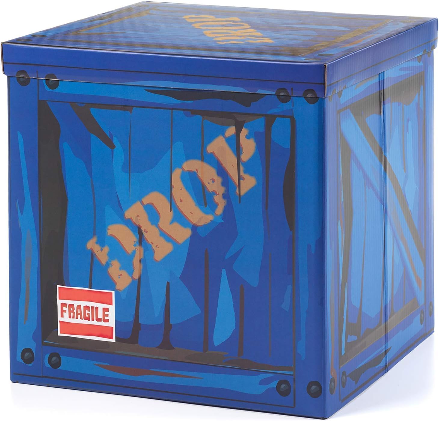 CampLiner Large Loot Drop Box Accessory (14โ x 14โ x 14โ) - Goes with Merch Like Pickaxes, Guns, Costumes - Perfect Decoration Gift for Gamers, Boys, Parties