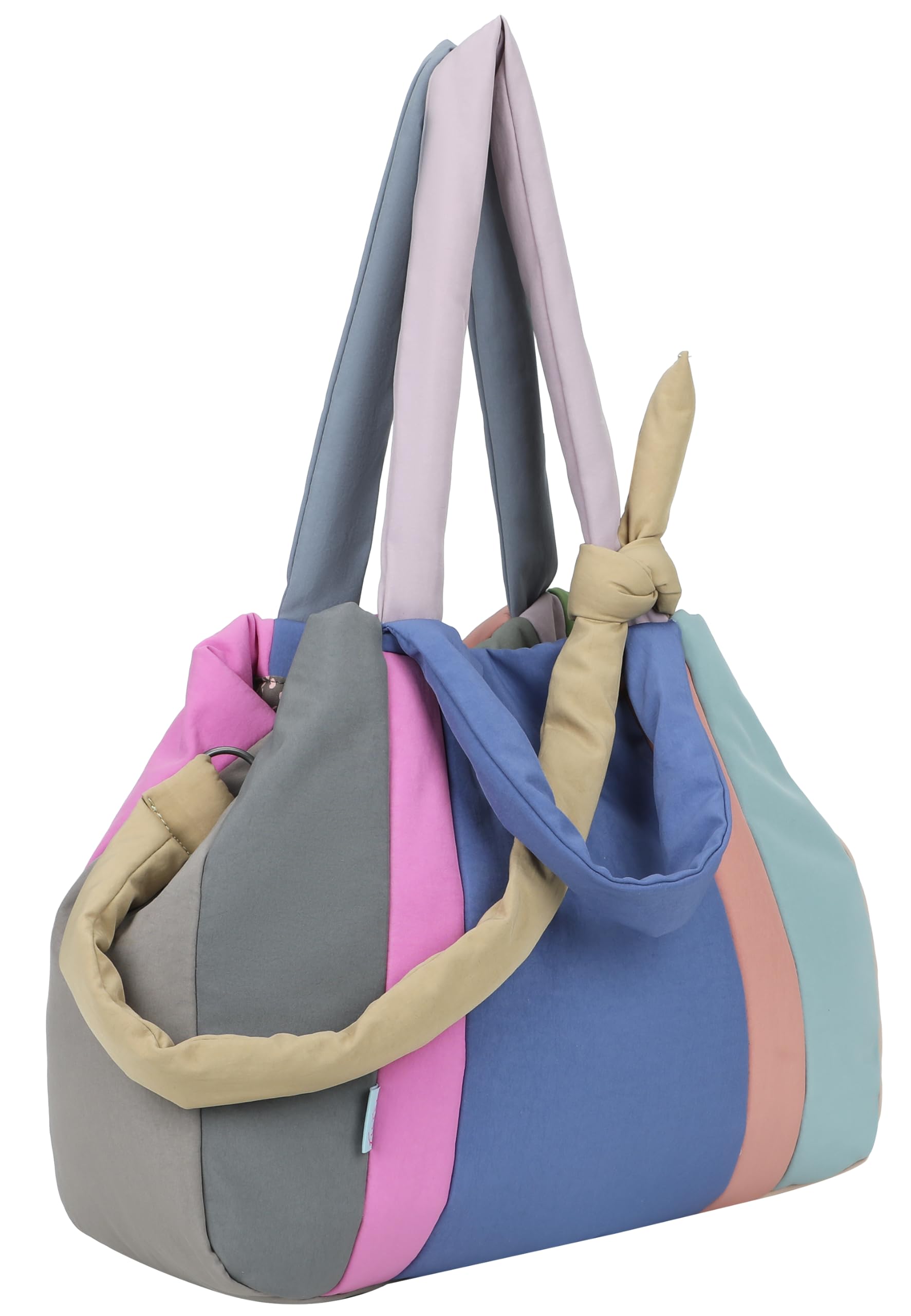Fritzi Tonnje Shopper Limited Multi Damen große Nylon Shopper Schultertasche Handtasche Einkaufstasche mit Druckknopf Bunt Mehrfarbig für Alltag Arbeit Shopping Reisen 21 L Mehrfarbig