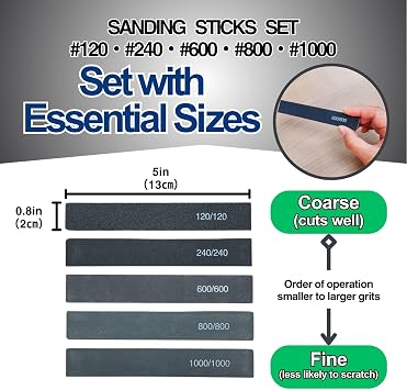 Epoxy Sculpting Putty (Quick Hardening Type) 87051(High Density Type) 87052& Basic Type Putty 87053 & Putty Sticks Set & Sanding Sticks Set #120#240#600#800#1000