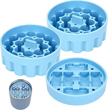 3ml Vial Storage Inserts for Hydrapeak Food Jar32/25/18oz, Peptide Case Insert Holds 48 Vials, Peptide Storage for Freezer/Fridge/Travel Ready No Jars/Vials, 1 Short +2 Tall