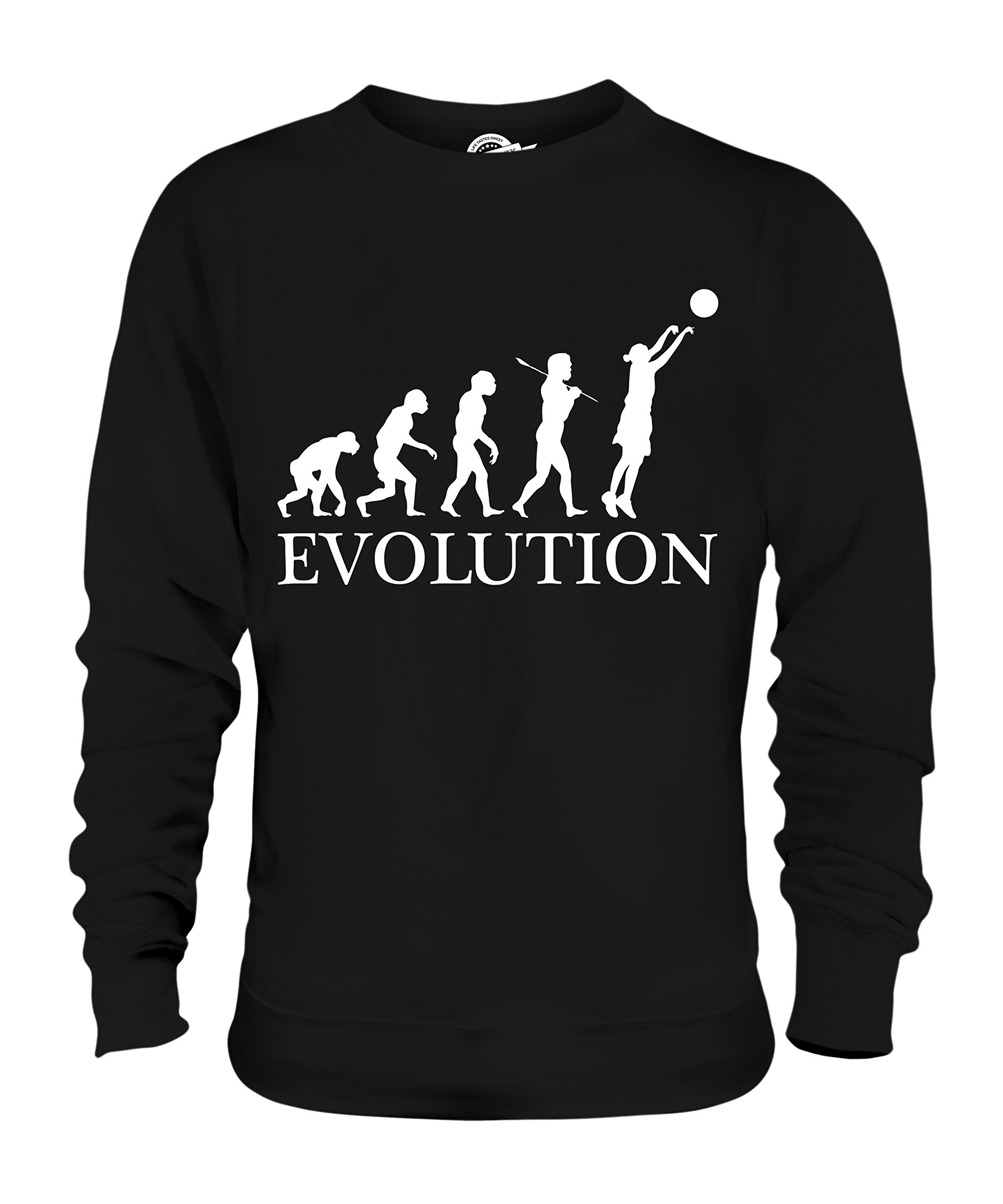 Candymix - Netball Evolution of Man - Bluza unisex Męski damski sweter sweter top, Czarny, 3XL
