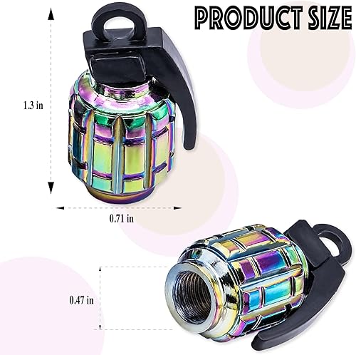 Miniatura 9 de 4 tapas de vástago de válvula de neumático, tapas universales de válvula de neumático de aleación de aluminio para automóviles, camiones, SUV,