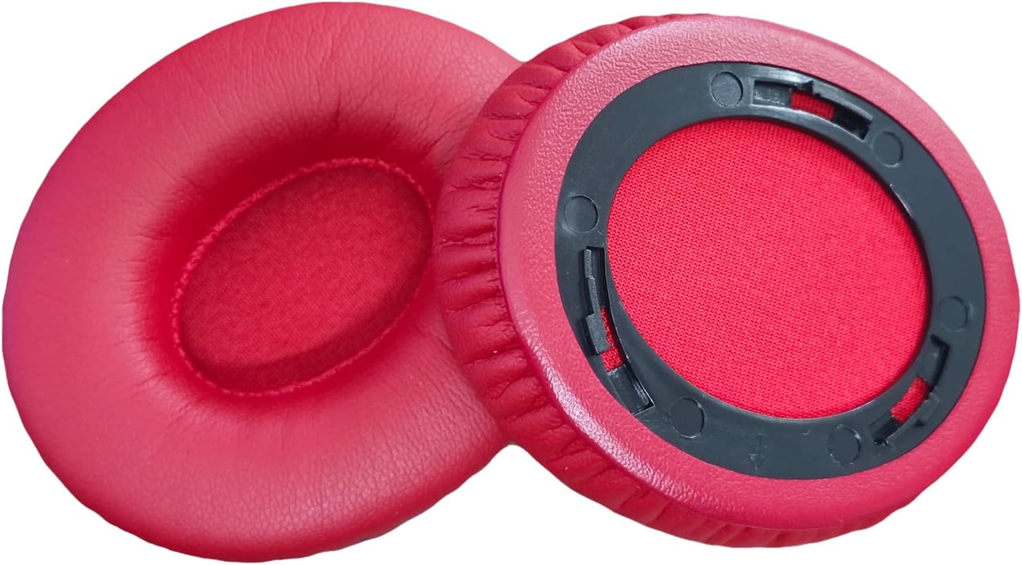 Solo HD Replacement Earpads for Beats by Dr.Dre Solo HD (Solo 1st Gen Wired, NOT Wireless) Headphones,Snap-On Protein Leather Ear Cushions,Easy Installation Memory Foam Ear Pad Repair Parts (Red)