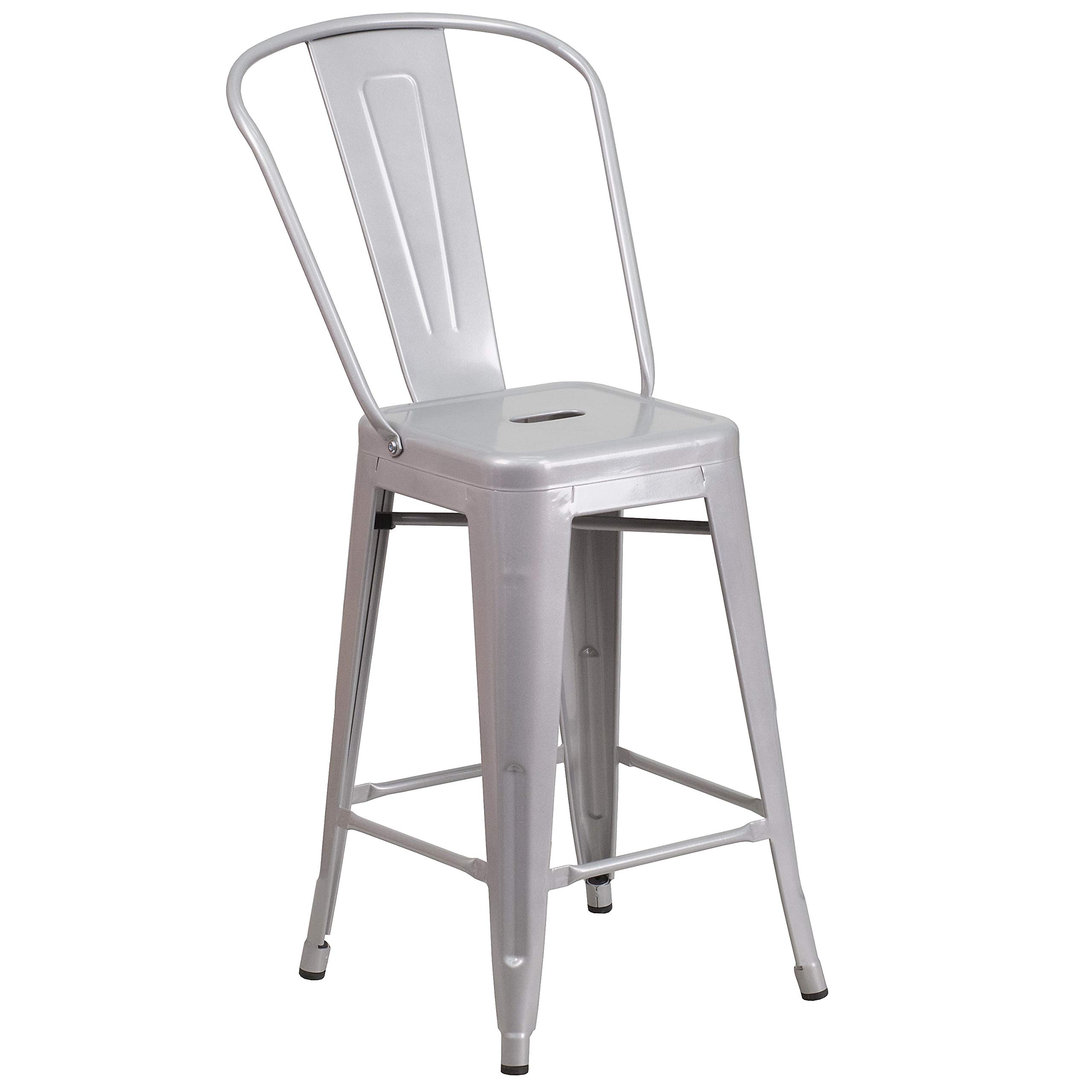 Flash Furniture Silver / 1 Pack / Metal Seat Stools & Bar Chairs