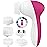 Facial Cleansing Brush Face Scrubber Exfoliating Cleaning Skin Care Cleanser Wash Women Girls Electric Beauty Powered Exfoliator Skincare Spin Tools Scrub Washer Self Care by VISOFO (Rubellite)