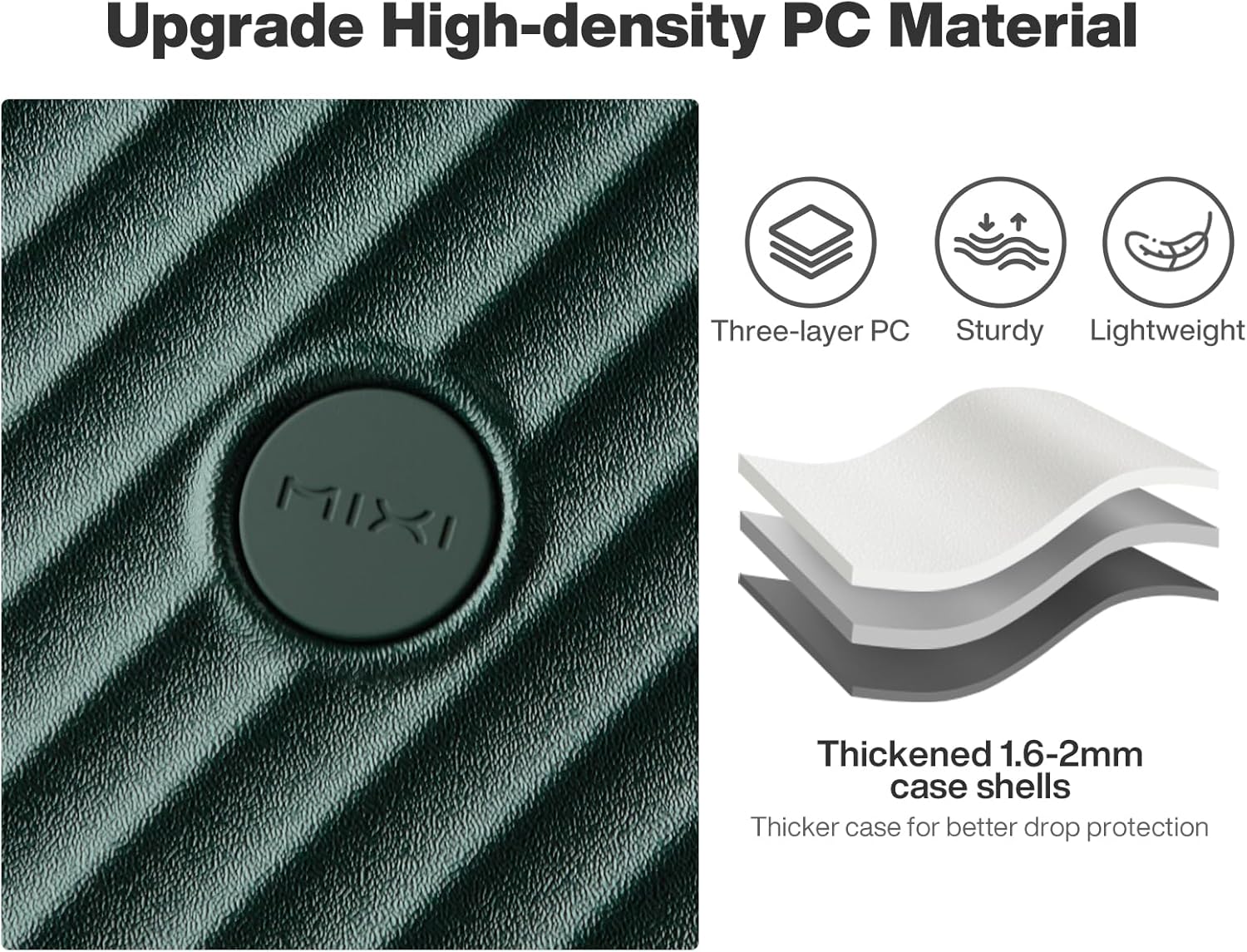 mixi 24 Inch Large Expandable Checked Luggage PC Hard Shell Suitcase Top Opening Rolling Travel Suitcases with Spinner Wheels & TSA Lock, Blackish Green - Image 5