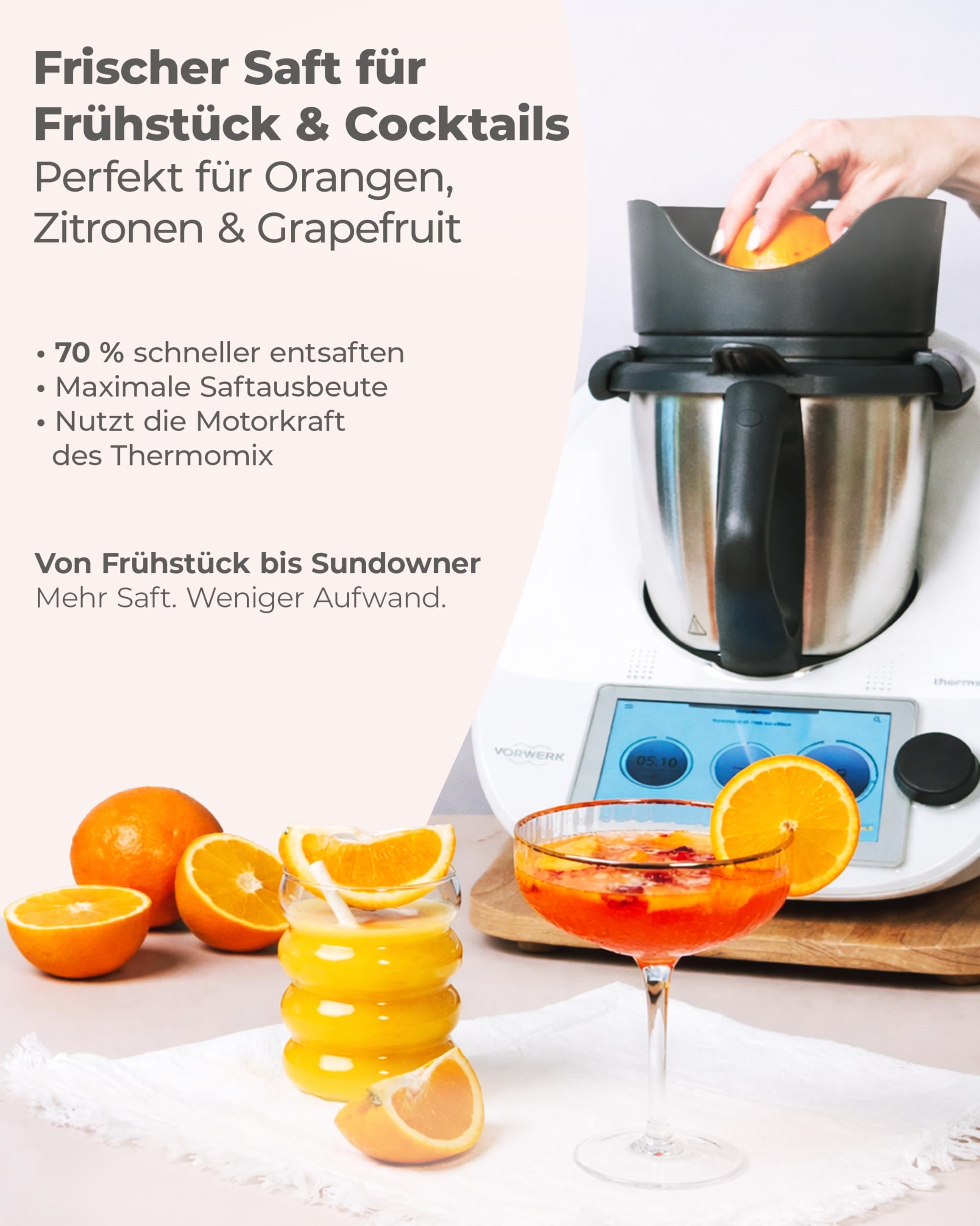 Wundermix - WunderJuicer® Saftpresse für Thermomix TM6, TM5 & TM31 • Zitruspresse & Entsafter • Made in Germany