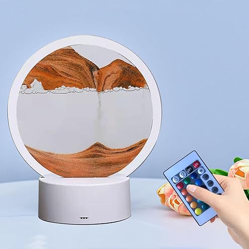 Miniatura 1 de Lámpara de mesa de pintura de arena móvil, arte de arena movediza para dormitorio, con luz, carga USB, lámpara de ambiente decorativa para el hogar