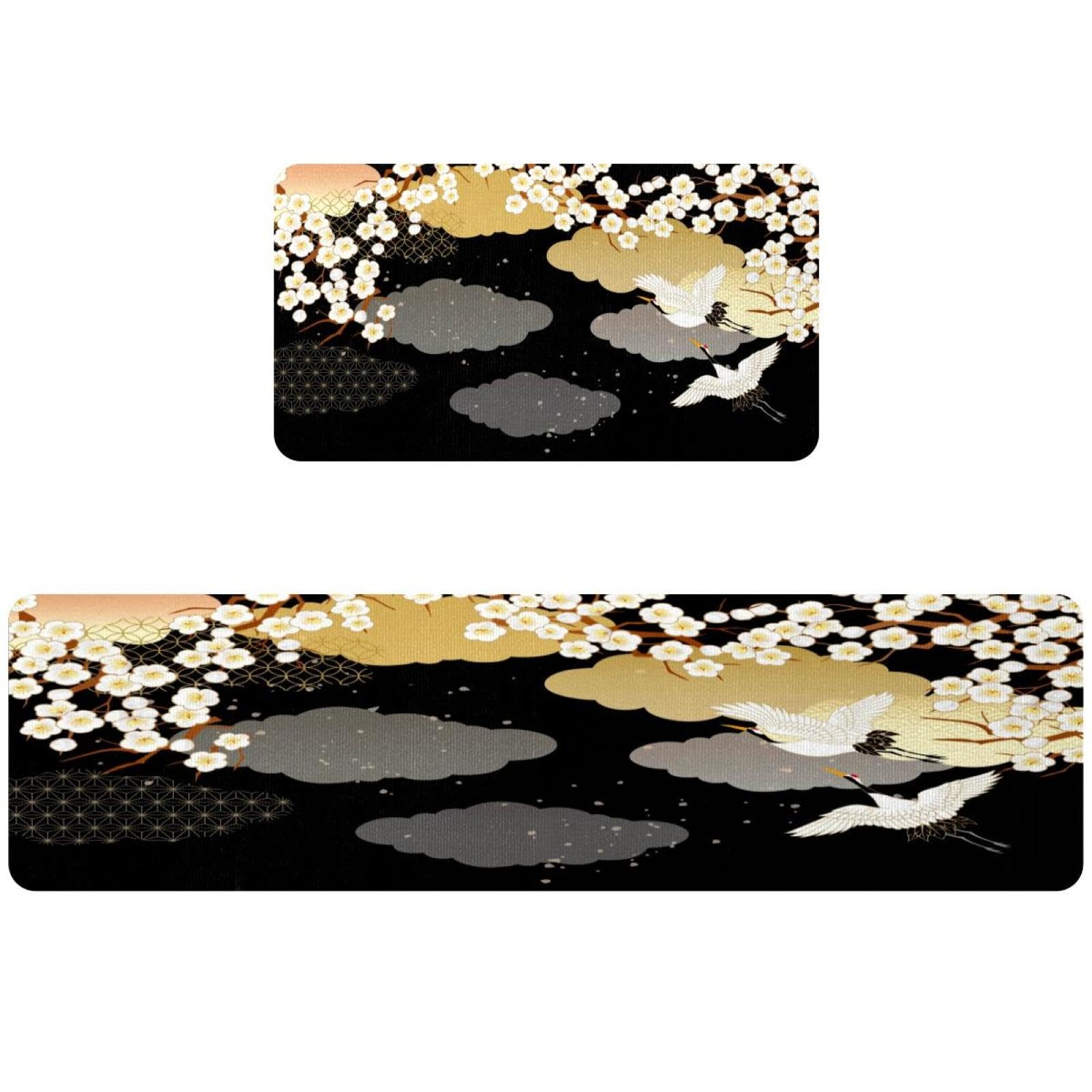 Tapis de cuisine lavables lot de 2 antidérapants anti-glisse pour sols de cuisine et buanderie