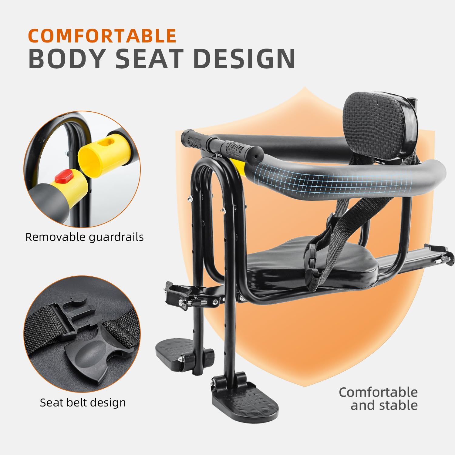 YouTeMei Kids Bike seat, Kids Front Mounted Bike Seat for Adult Bike