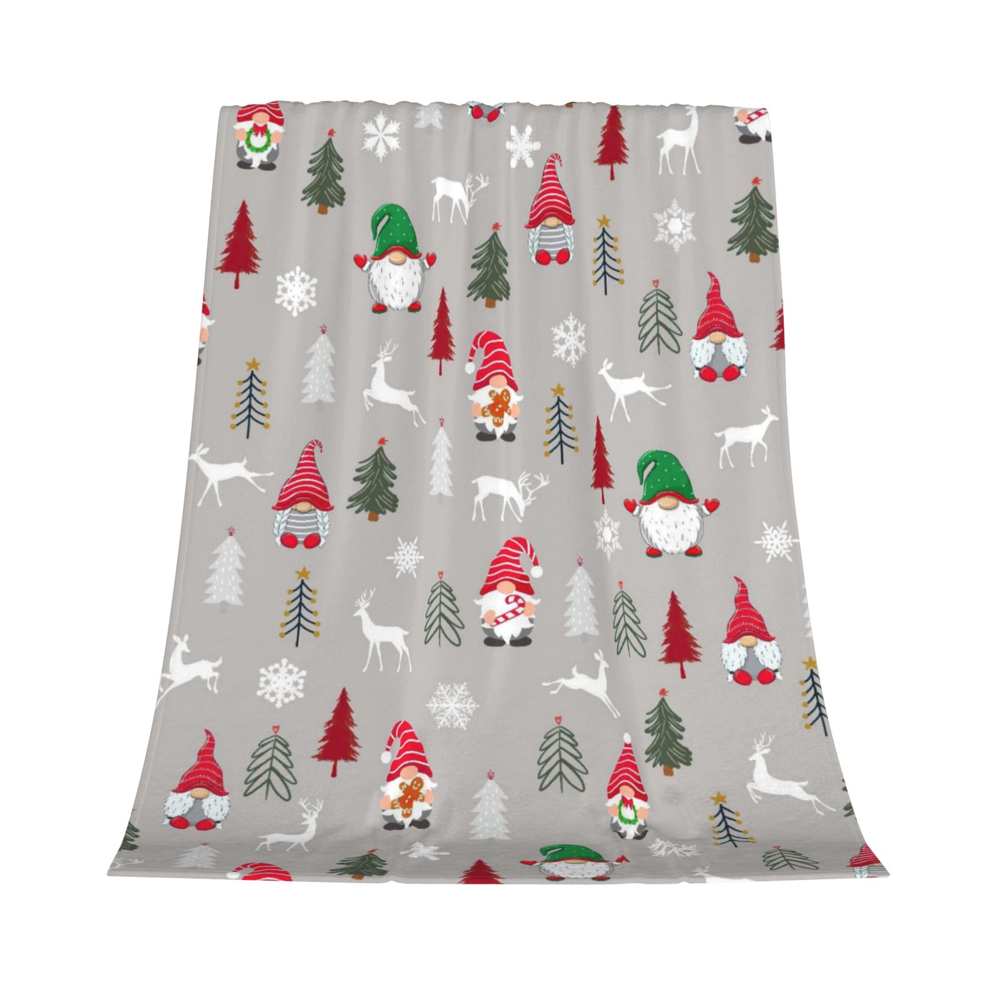 Gelasgo Christmas Throw Blanket Gnome Xmas Tree Ultra Soft Flannel Blanket,Cozy Warm Lightweight Gift for Adults Kids,Machine Washable Couch Bed Blankets 76x100cm — image 1