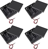 Vista 11 de 4 piezas 2 AA soporte de batería, USB hembra zócalo 2 AA caja de batería titular con cubierta e interruptor de encendido/apagado