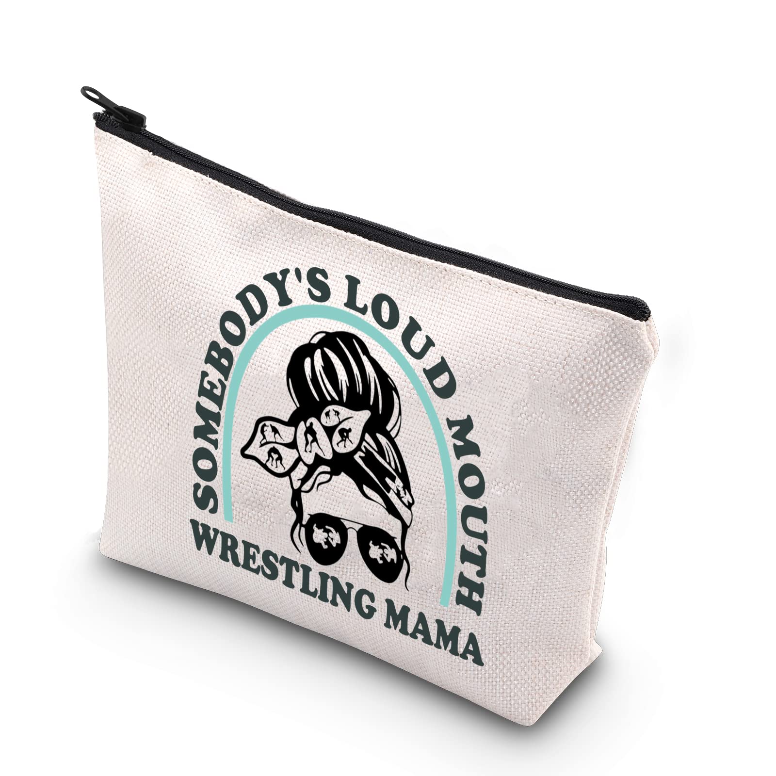 TSOTMO Novelty Mom Gift Mouth Wrestling Mama Zipper Pouch Makeup Bag