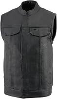 Vista 26 de Milwaukee Leather Chaleco de cuero premium para motociclista estilo club para hombre LKM SH