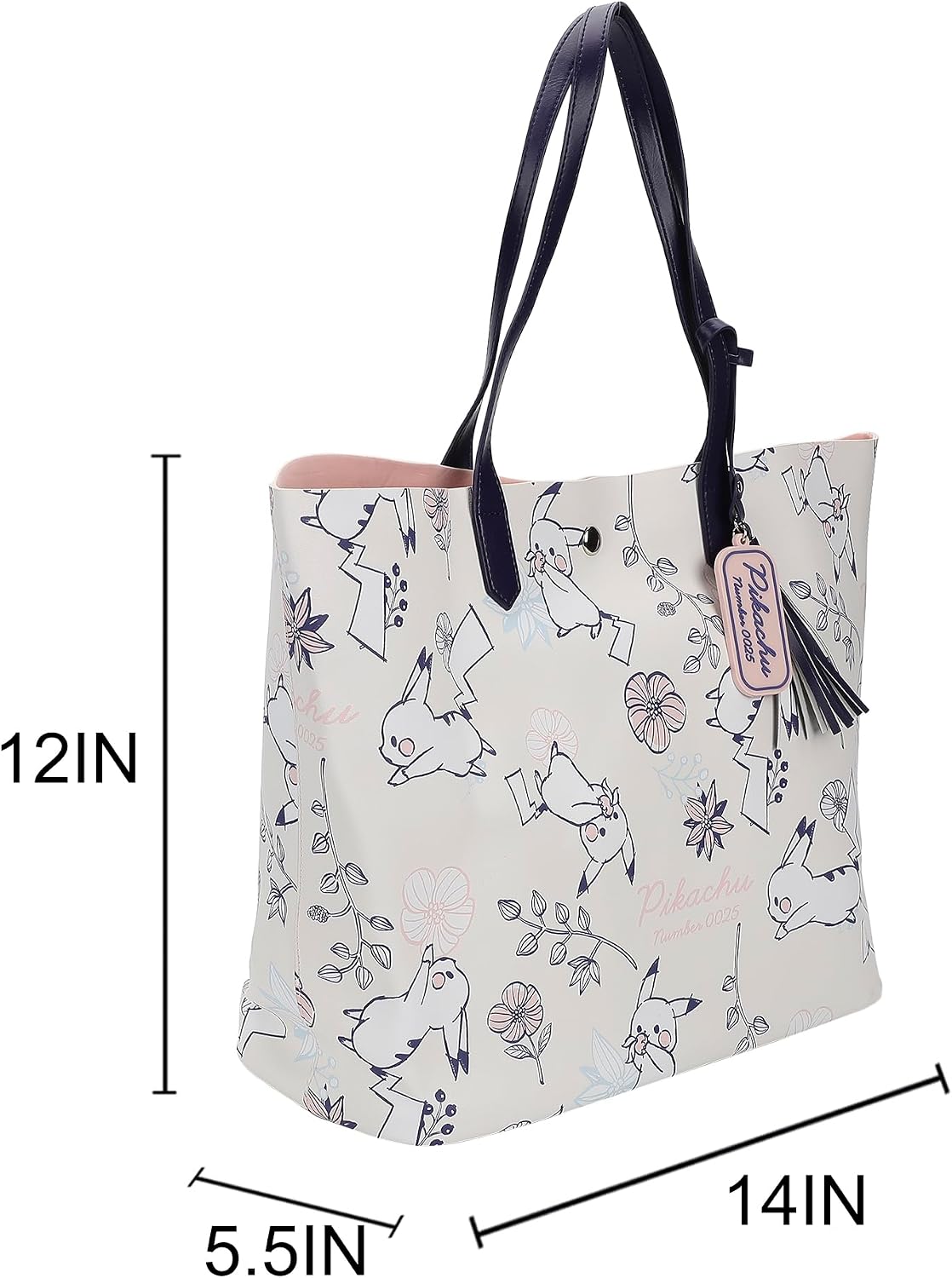 Pokémon All-Over Print White 20" Large Womens Tote Bag