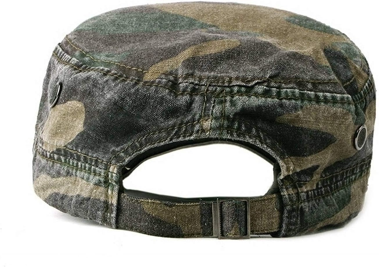 Military Army Cadet Hat Men Women Unisex Cotton Flat Top Camo Baseball Cap Adjustab... - Image 4