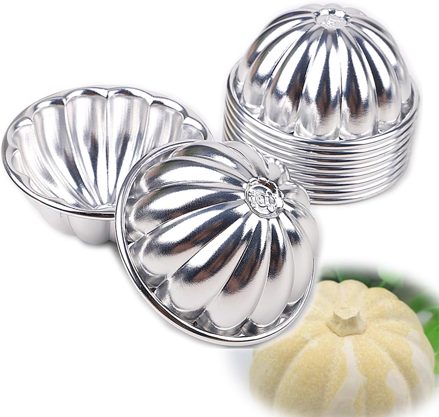 LoBake 10pcs Various Shape Wavy Cups Flower Pumpkin Pans Aluminium Tart Mould Jelly Pudding Cup Cupcake Mold DIY Baking Tools (R22)