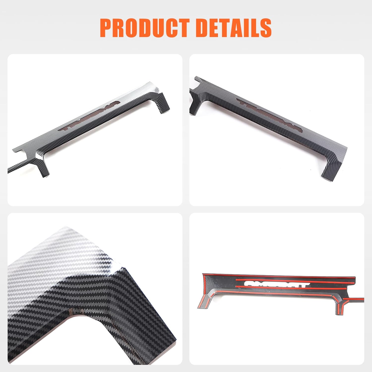 Car Center Console Dashboard Trim Strips Compatible with Toyota Tacoma 2024 2025 ABS Center Control Dashboard Cover Interior Decoration Accessorie (Carbon Fiber Grain)