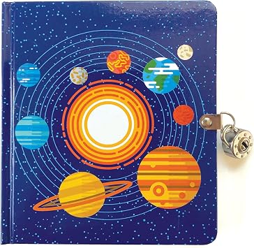 Playhouse Solar System Glow in the Dark Lock & Key Lined Page Diary Journal for Kids